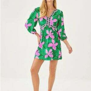 🆕 Lilly Pulitzer WEXLEE SKIRTED ROMPER “Kitts Green Sunset” MSRP $198 NWT sz 14